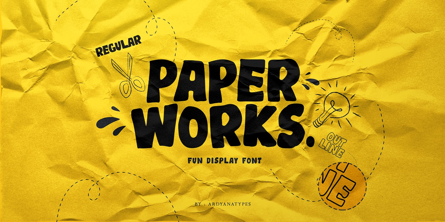 Пример шрифта Paper Works #1